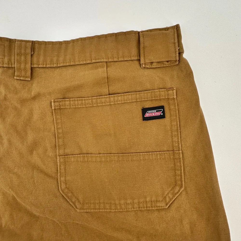 Genuine Dickies Mens Brown Ripstop Cargo Shorts Relaxed Fit Size 40 GR40ABD